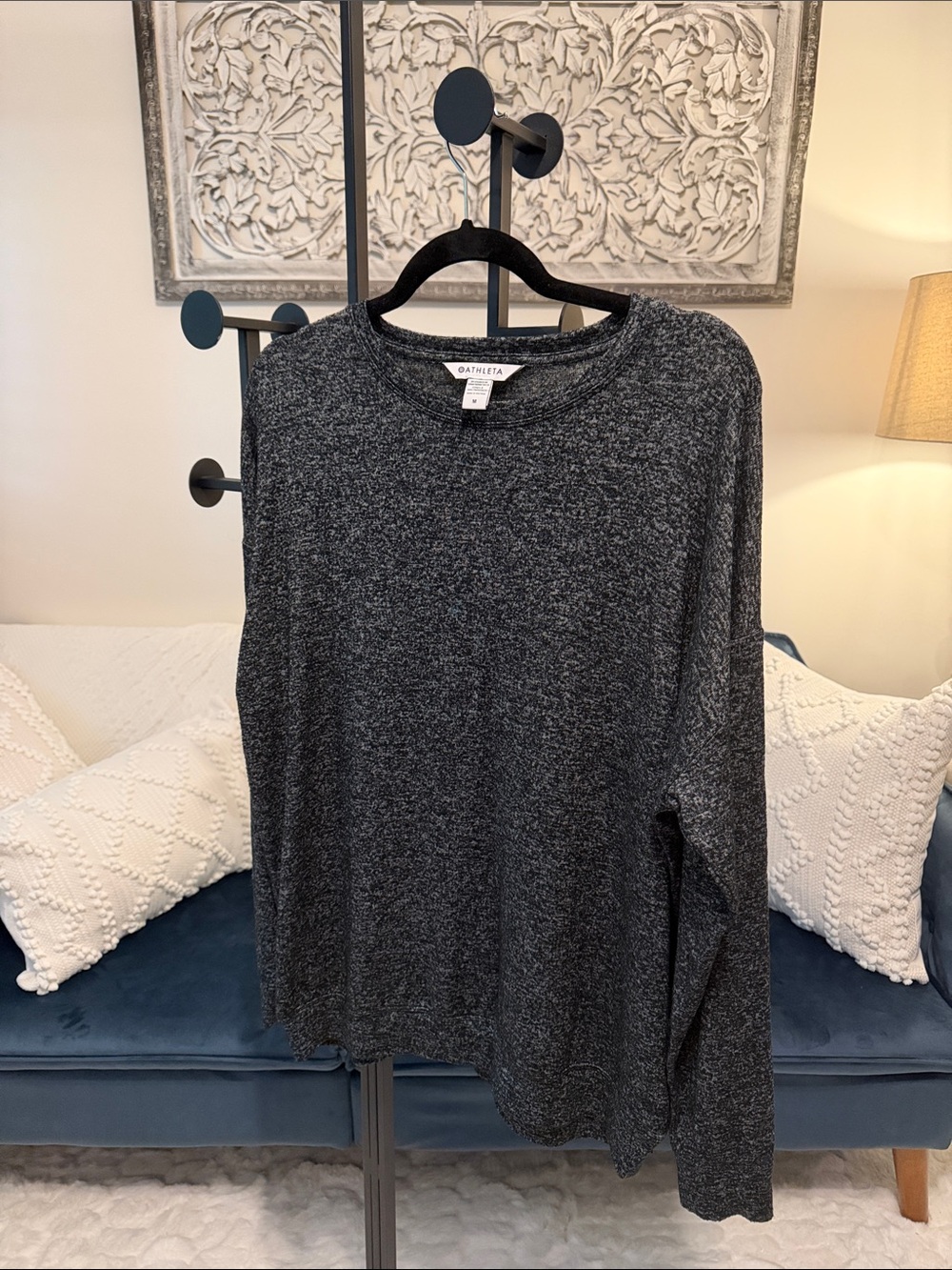 Athleta Long Sleeve Crewneck Top - Charcoal Heather